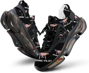 USA Flag Drone Pilot Walking Shoes for Men Lightweight Tennis Fashion Elastic Sports Shoes Cushion Basketball Shoes