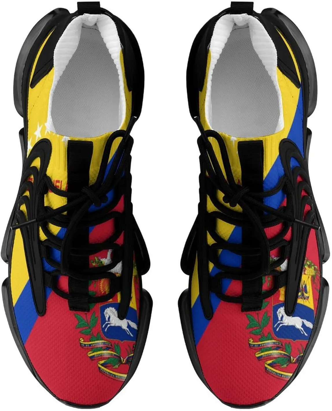 Venezuela Flag Walking Shoes for Men Lightweight Tennis Fashion Elastic Sports Shoes Cushion Basketball Shoes