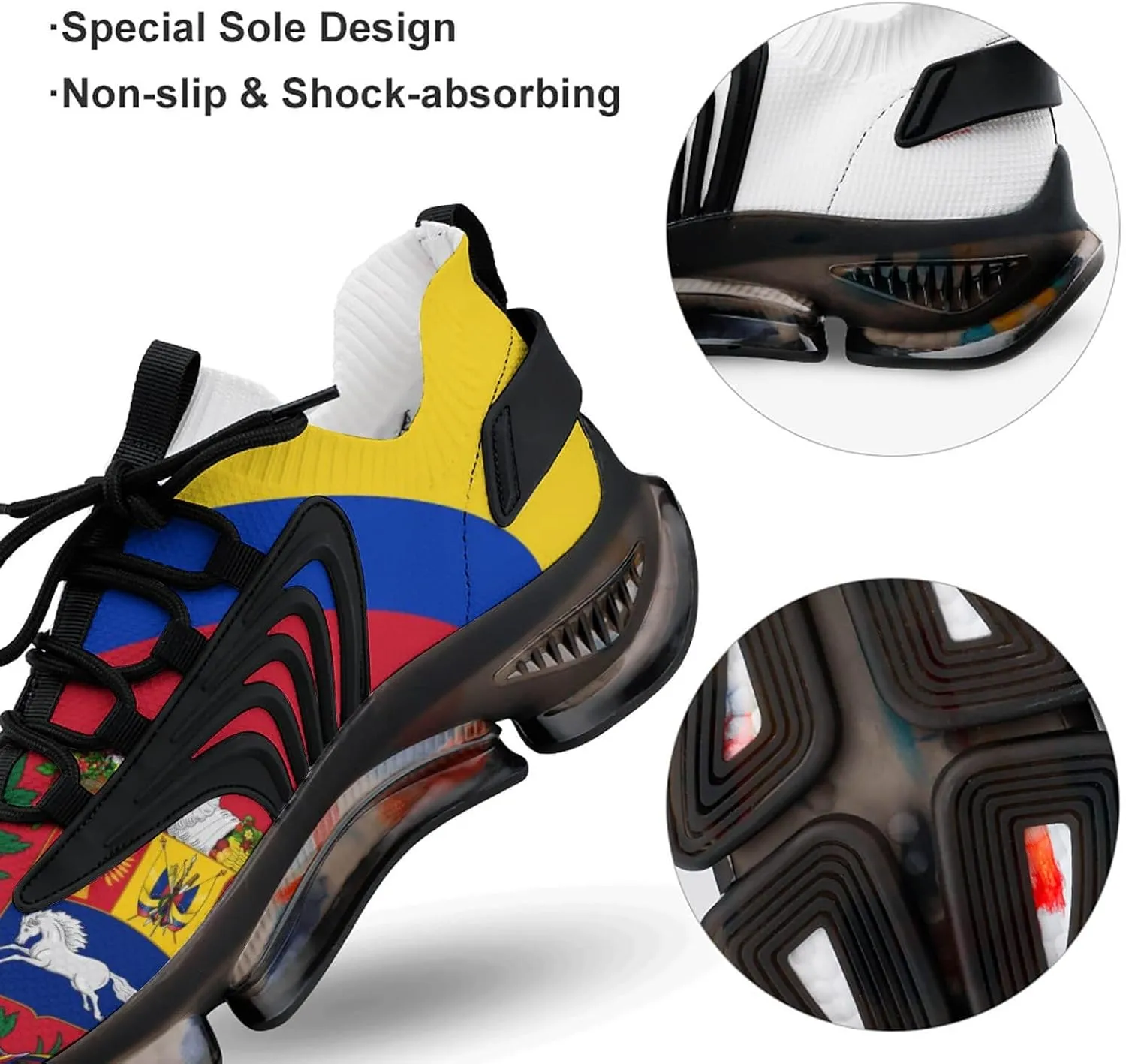 Venezuela Flag Walking Shoes for Men Lightweight Tennis Fashion Elastic Sports Shoes Cushion Basketball Shoes