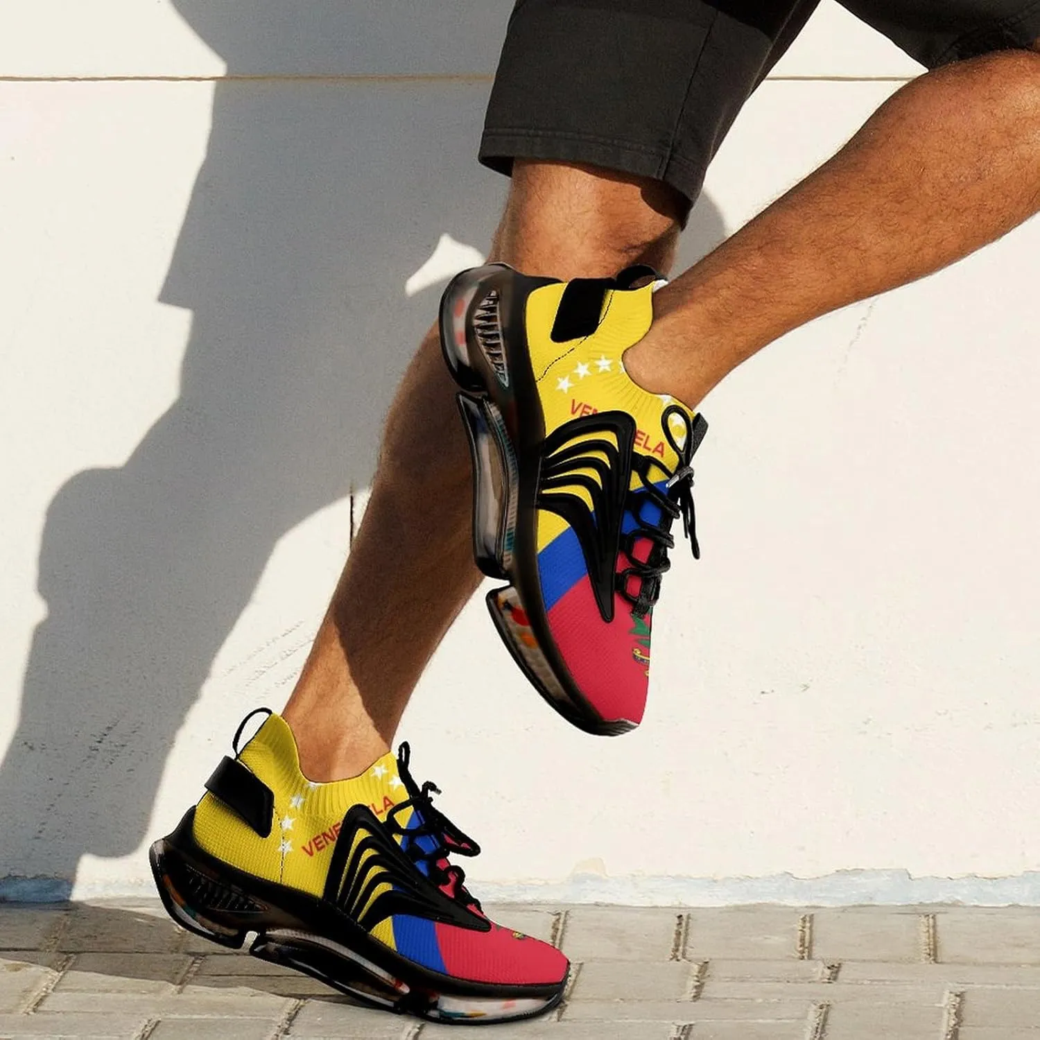 Venezuela Flag Walking Shoes for Men Lightweight Tennis Fashion Elastic Sports Shoes Cushion Basketball Shoes