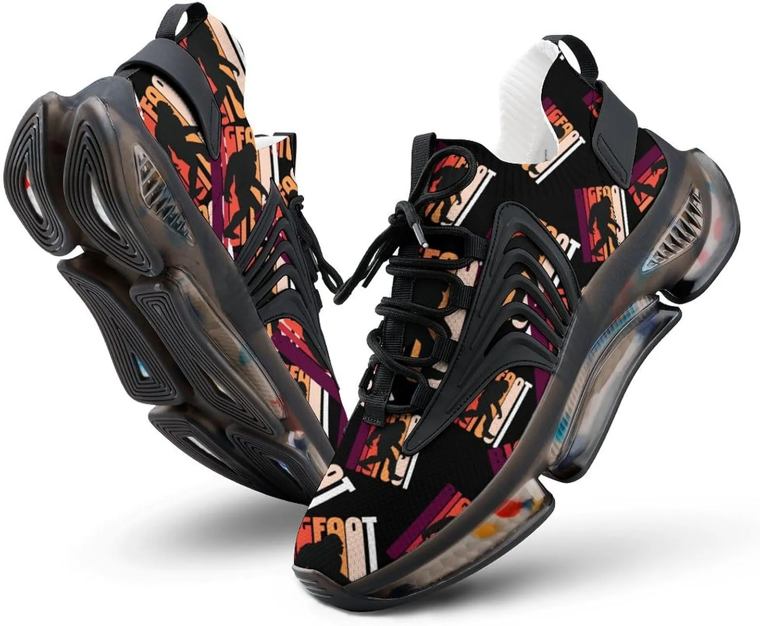 Vintage Bigfoot Believe Walking Shoes for Men Lightweight Tennis Fashion Elastic Sports Shoes Cushion Basketball Shoes