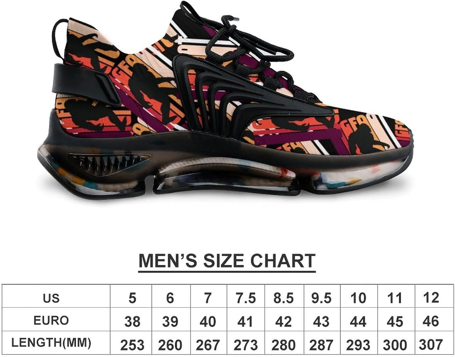 Vintage Bigfoot Believe Walking Shoes for Men Lightweight Tennis Fashion Elastic Sports Shoes Cushion Basketball Shoes