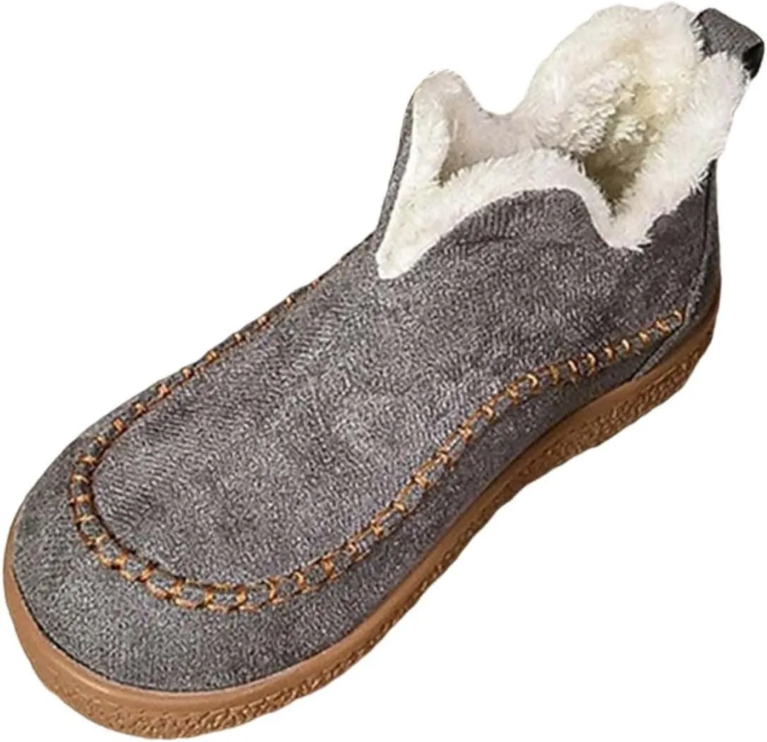 Warm Snow Boots for Women Plush Lined Comfortable Womens Boots Casual Slip On Winter Waterproof Booties Outdoor