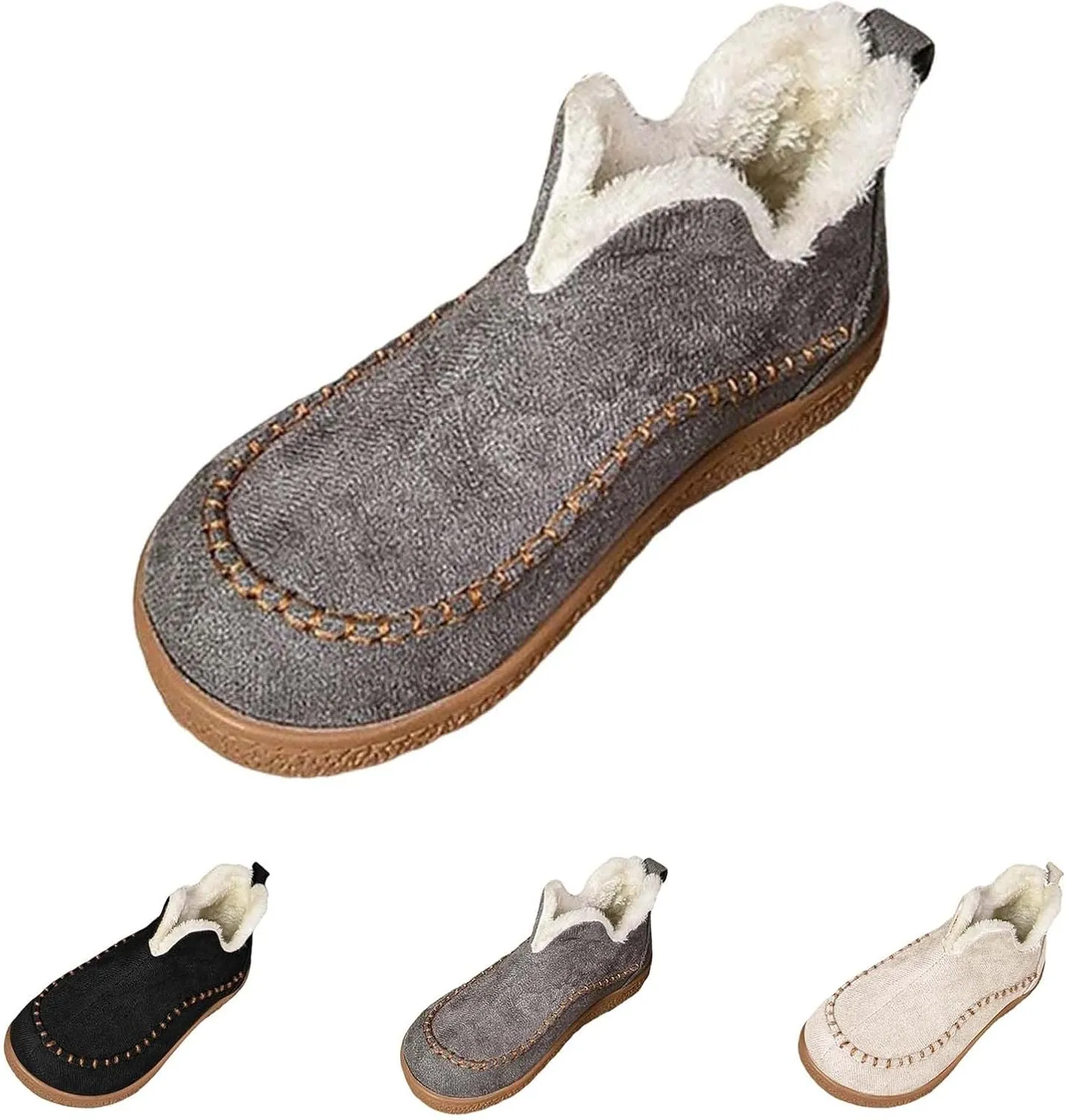 Warm Snow Boots for Women Plush Lined Comfortable Womens Boots Casual Slip On Winter Waterproof Booties Outdoor