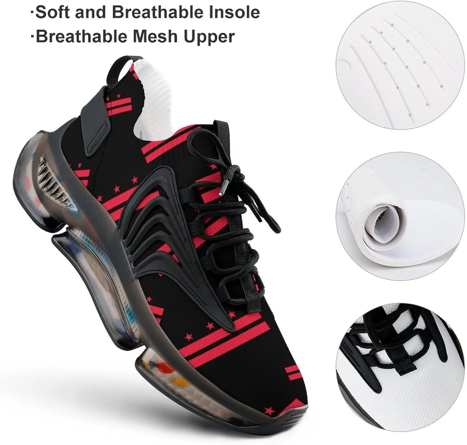 Washington D.C Walking Shoes for Men Lightweight Tennis Fashion Elastic Sports Shoes Cushion Basketball Shoes