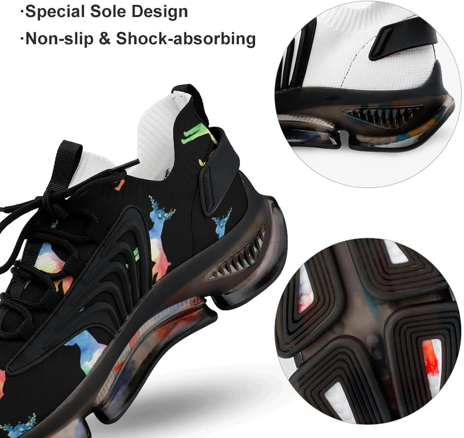 Watercolor Boxer Dog Walking Shoes for Men Lightweight Tennis Fashion Elastic Sports Shoes Cushion Basketball Shoes