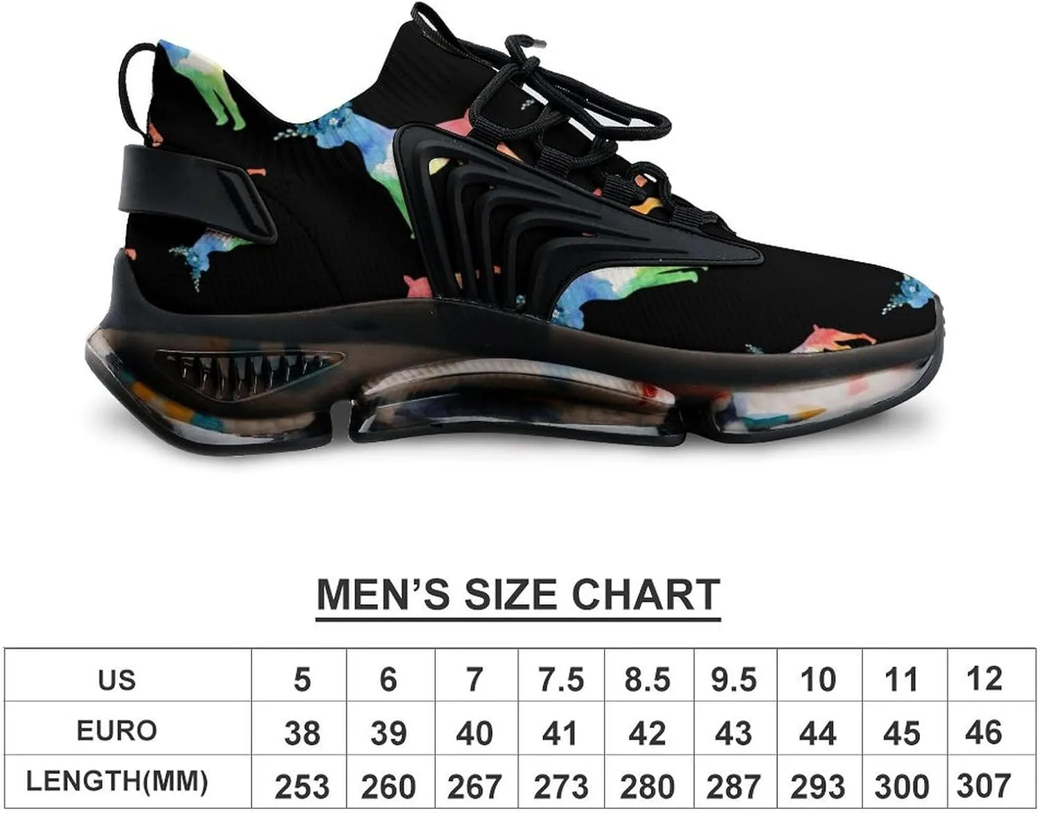 Watercolor Boxer Dog Walking Shoes for Men Lightweight Tennis Fashion Elastic Sports Shoes Cushion Basketball Shoes