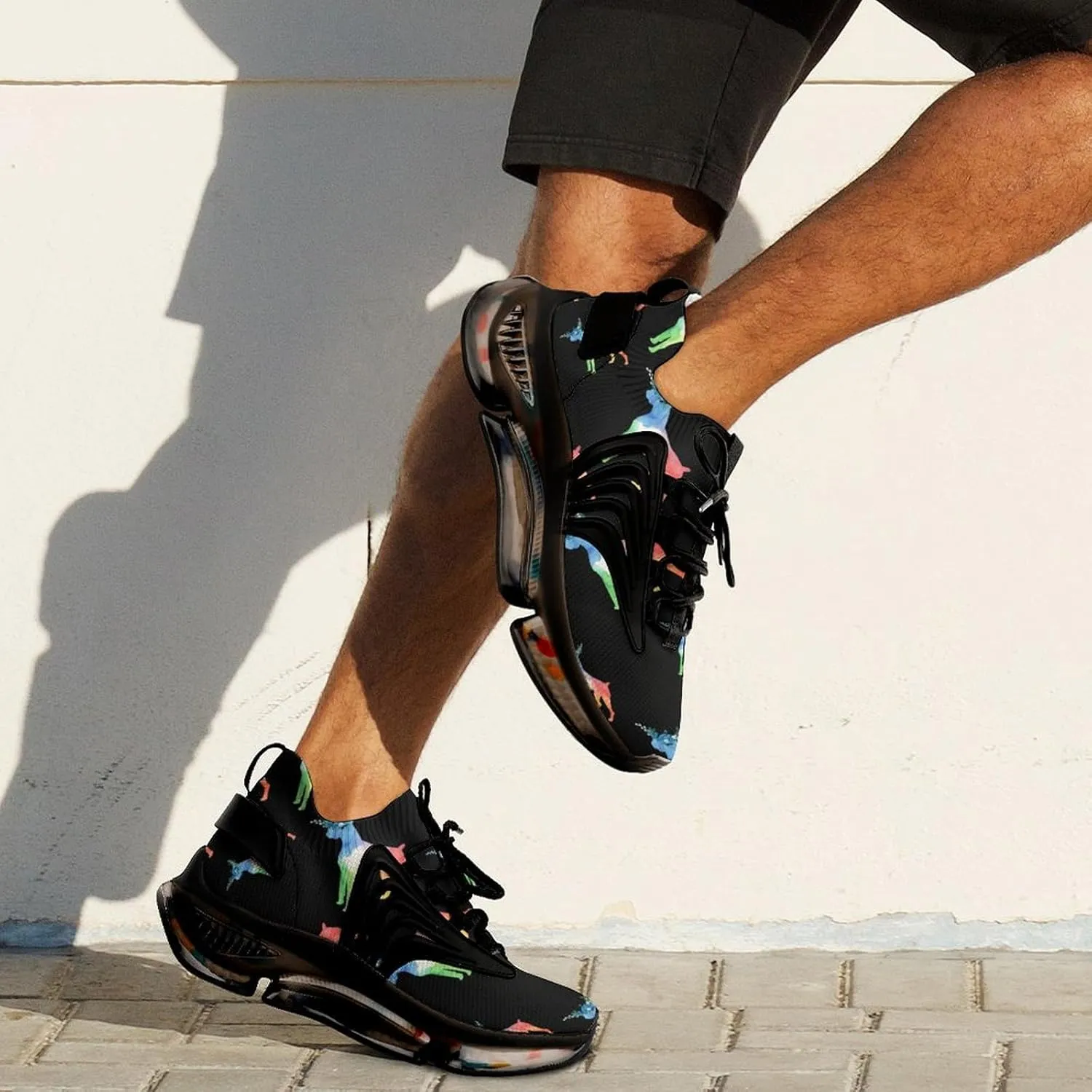 Watercolor Boxer Dog Walking Shoes for Men Lightweight Tennis Fashion Elastic Sports Shoes Cushion Basketball Shoes