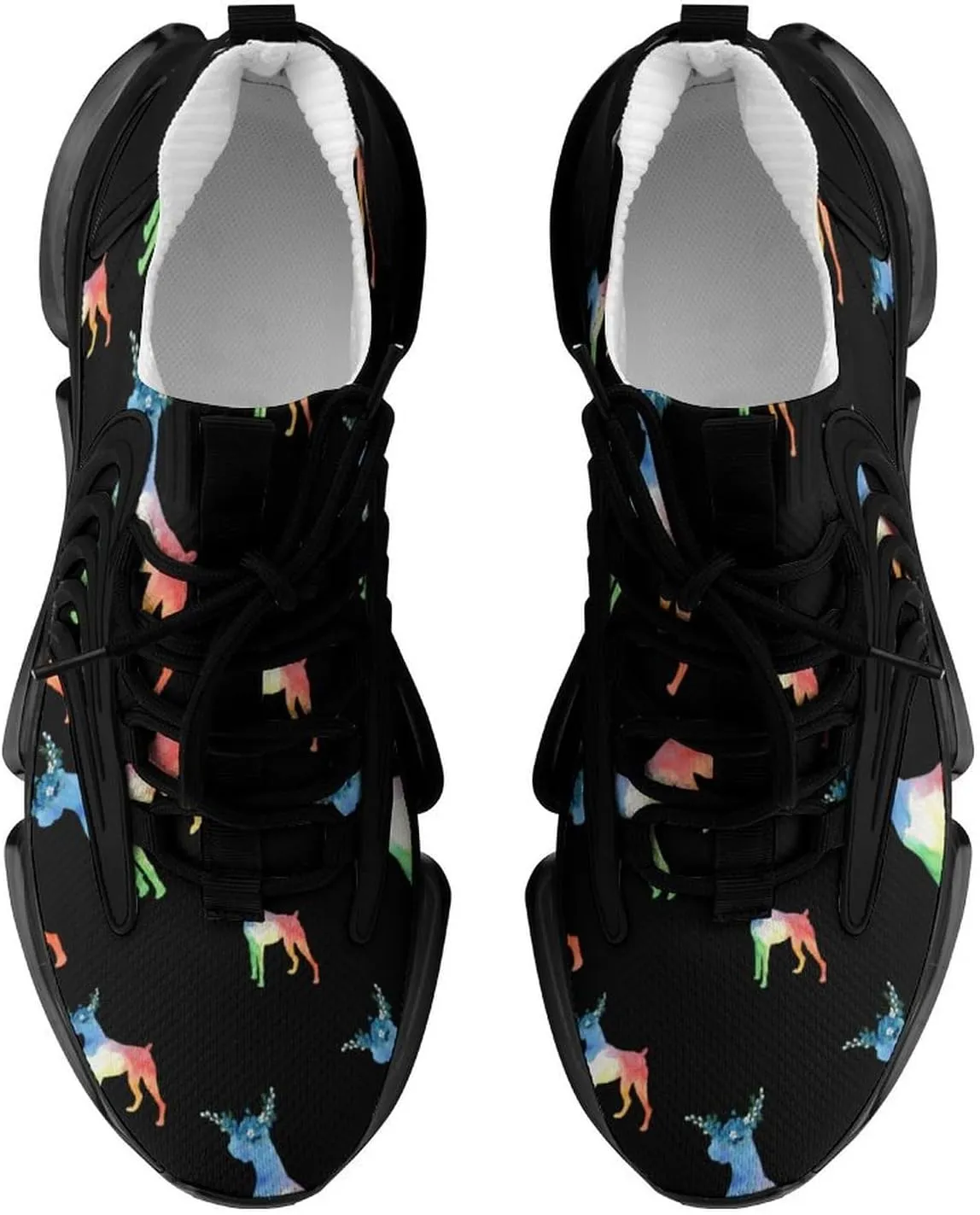 Watercolor Boxer Dog Walking Shoes for Men Lightweight Tennis Fashion Elastic Sports Shoes Cushion Basketball Shoes