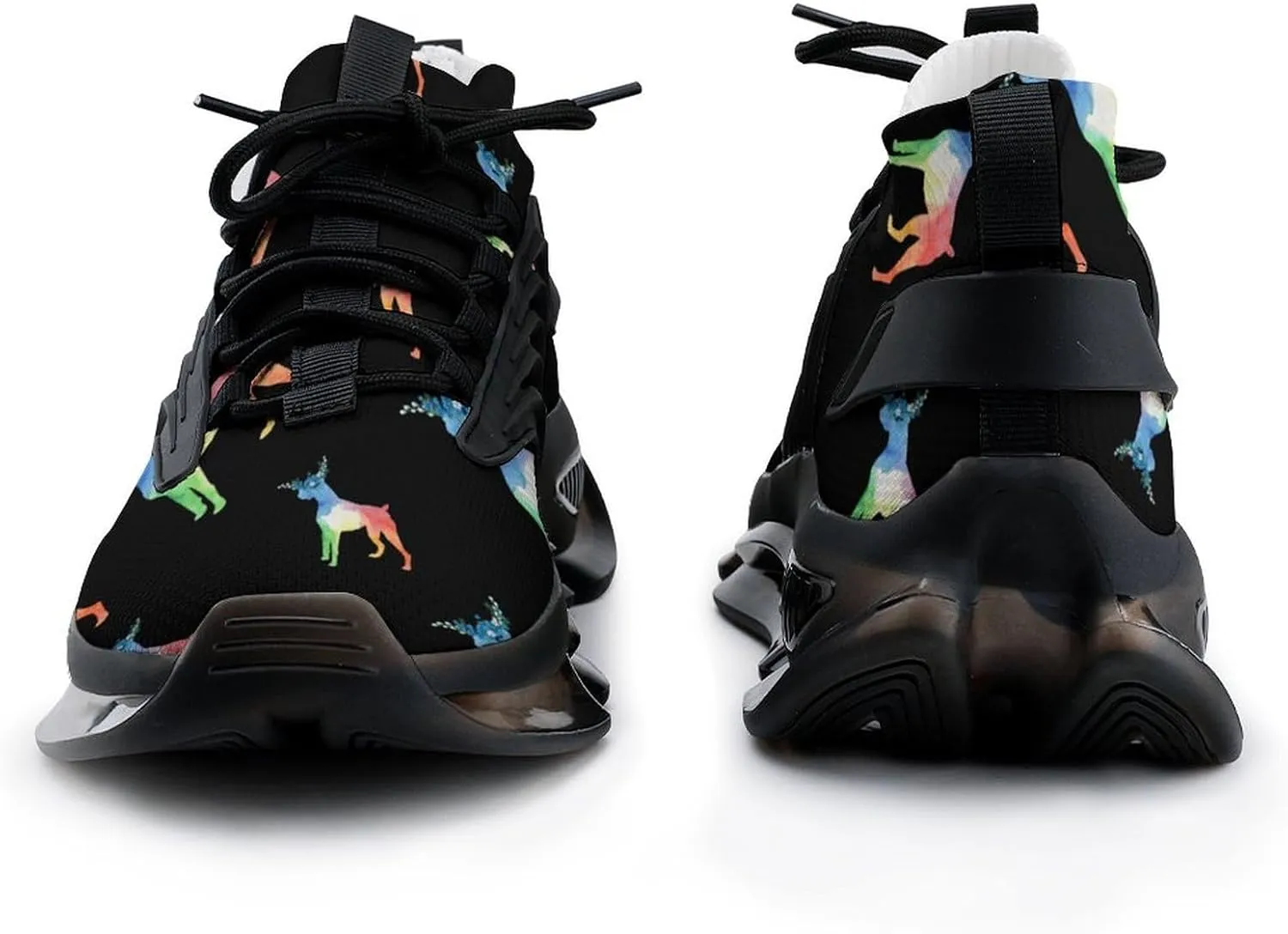 Watercolor Boxer Dog Walking Shoes for Men Lightweight Tennis Fashion Elastic Sports Shoes Cushion Basketball Shoes