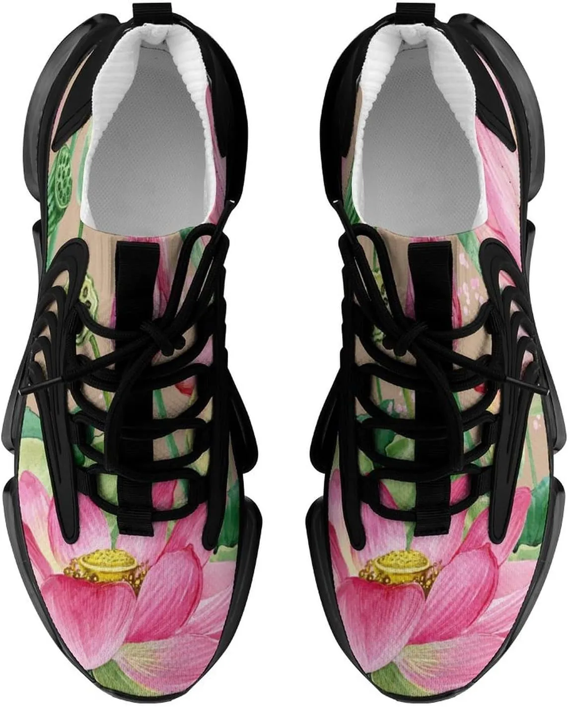 Watercolor Plant Flowers Walking Shoes for Men Lightweight Tennis Fashion Elastic Sports Shoes Cushion Basketball Shoes