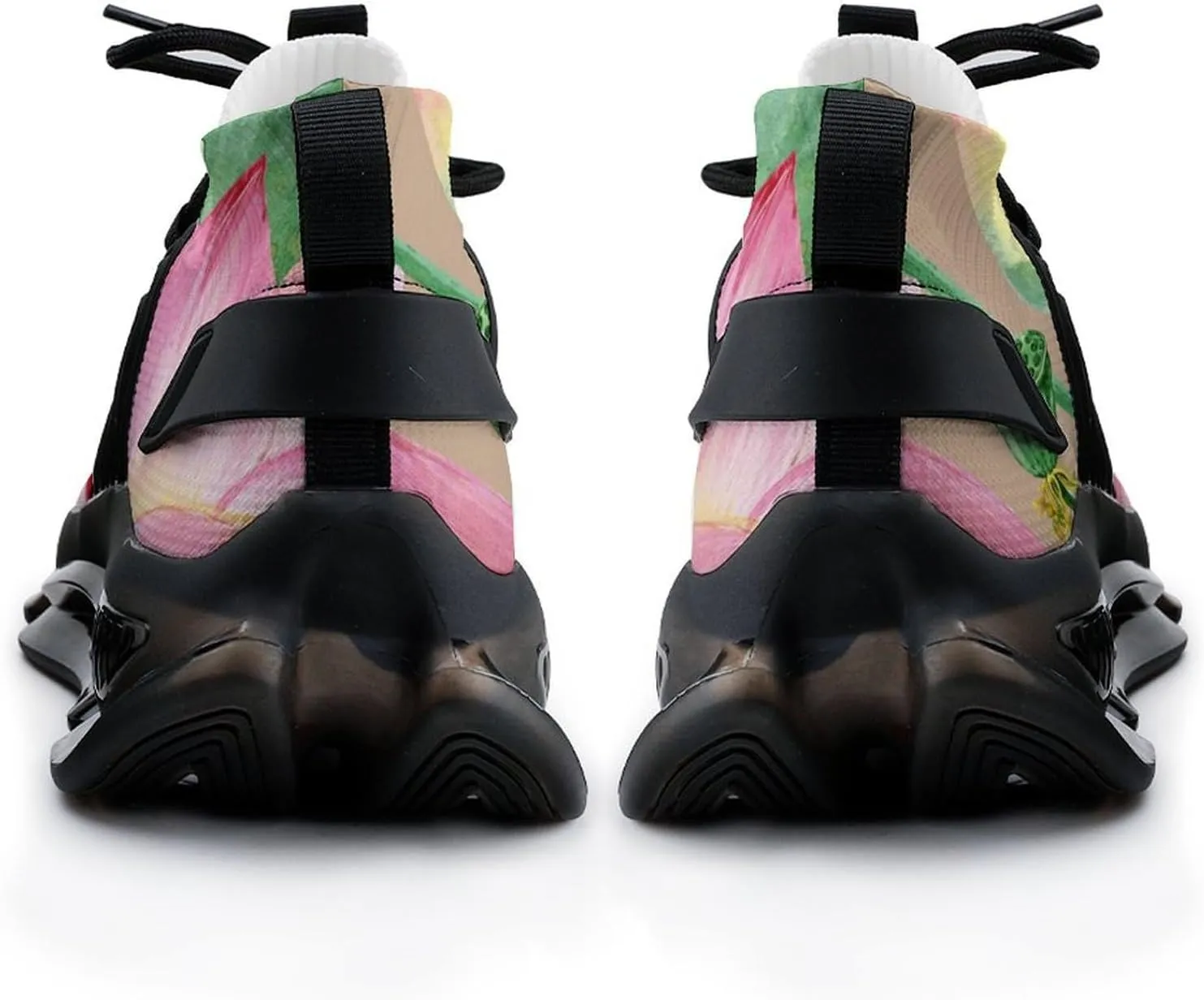 Watercolor Plant Flowers Walking Shoes for Men Lightweight Tennis Fashion Elastic Sports Shoes Cushion Basketball Shoes