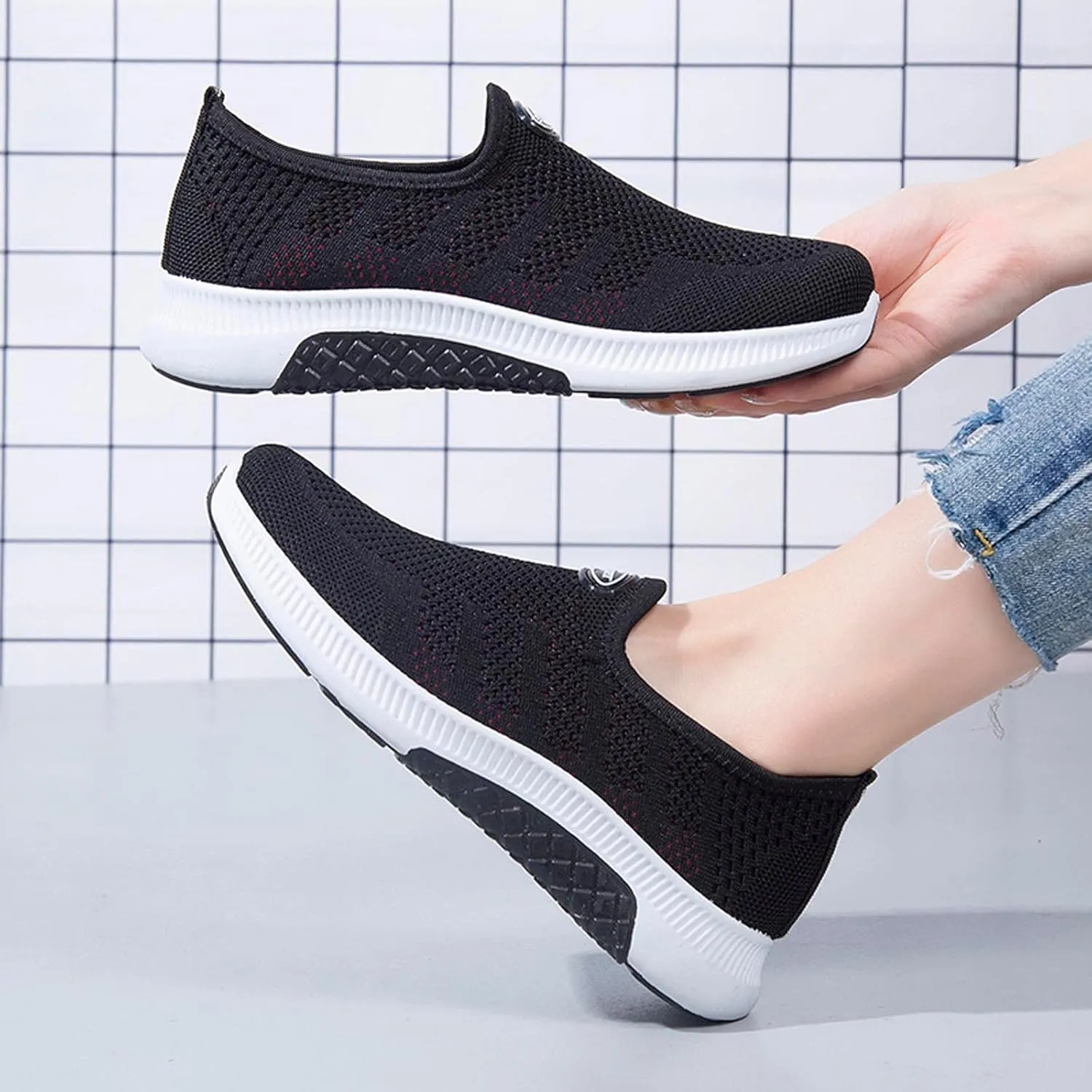 Wedge Heel Sneakers for Women Zapatillas Elegantes para Mujer Womens Casual Shoes Wide Trail Running Shoes Women Plantar Fasciitis Women Sport Athletic Running Sneakers Walking Shoes