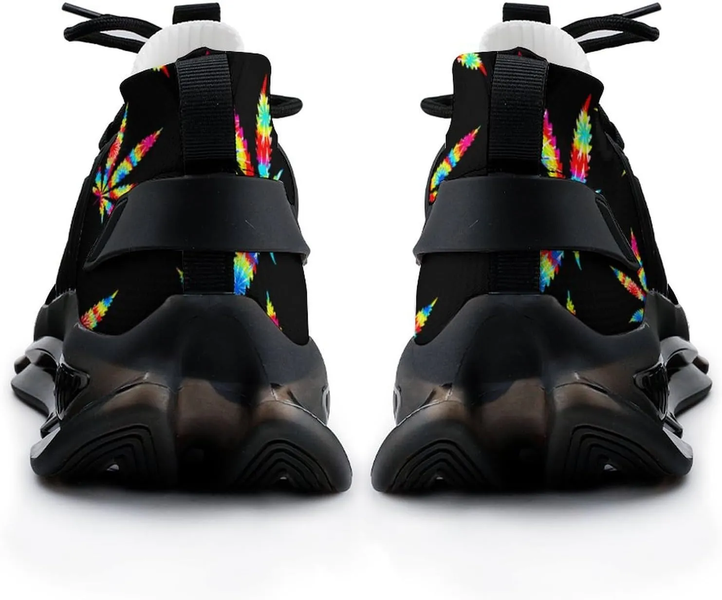 Weed Colorful Art Walking Shoes for Men Lightweight Tennis Fashion Elastic Sports Shoes Cushion Basketball Shoes