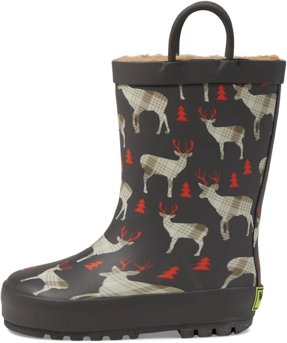 Western Chief Unisex-Child Deer Plaid Rain Boots (Toddler/Little Kid)
