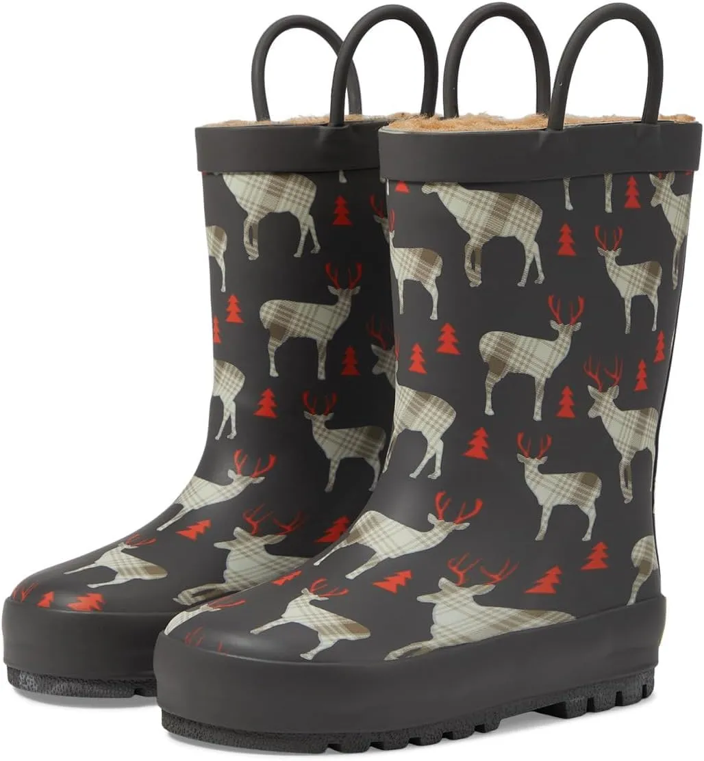 Western Chief Unisex-Child Deer Plaid Rain Boots (Toddler/Little Kid)