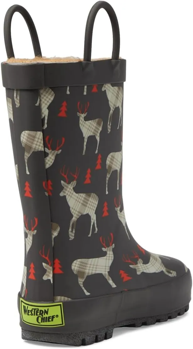 Western Chief Unisex-Child Deer Plaid Rain Boots (Toddler/Little Kid)