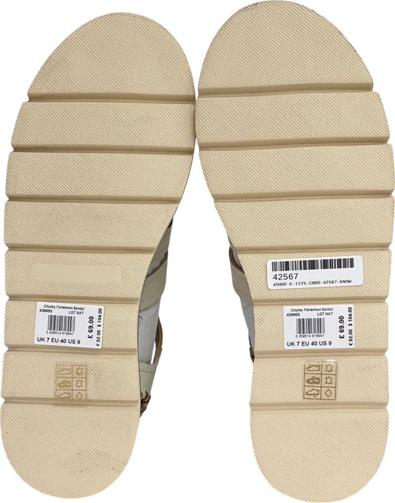 White Stuff Cream Chunky Fisherman Sandals UK 7 EU 40 