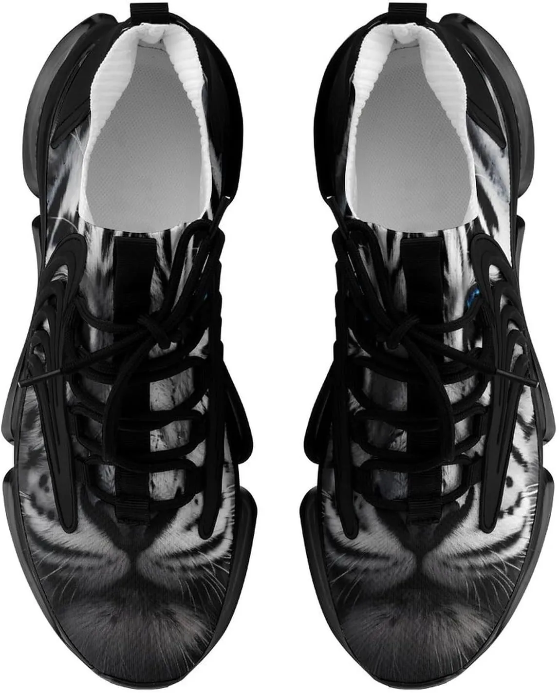 Wild White Tiger Walking Shoes for Men Lightweight Tennis Fashion Elastic Sports Shoes Cushion Basketball Shoes