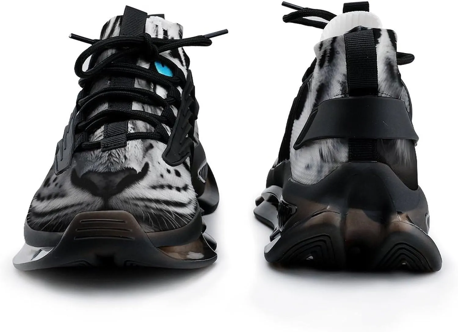 Wild White Tiger Walking Shoes for Men Lightweight Tennis Fashion Elastic Sports Shoes Cushion Basketball Shoes