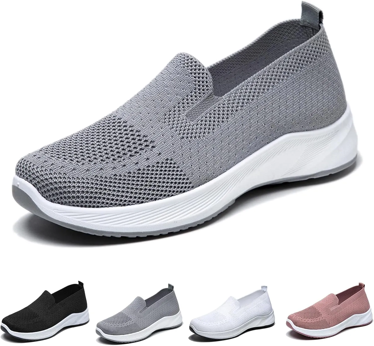 Women's Breathable Mesh Casual Loafers Comfortable Slip On Walking Shoes Lightweight Flat Everyday Wear