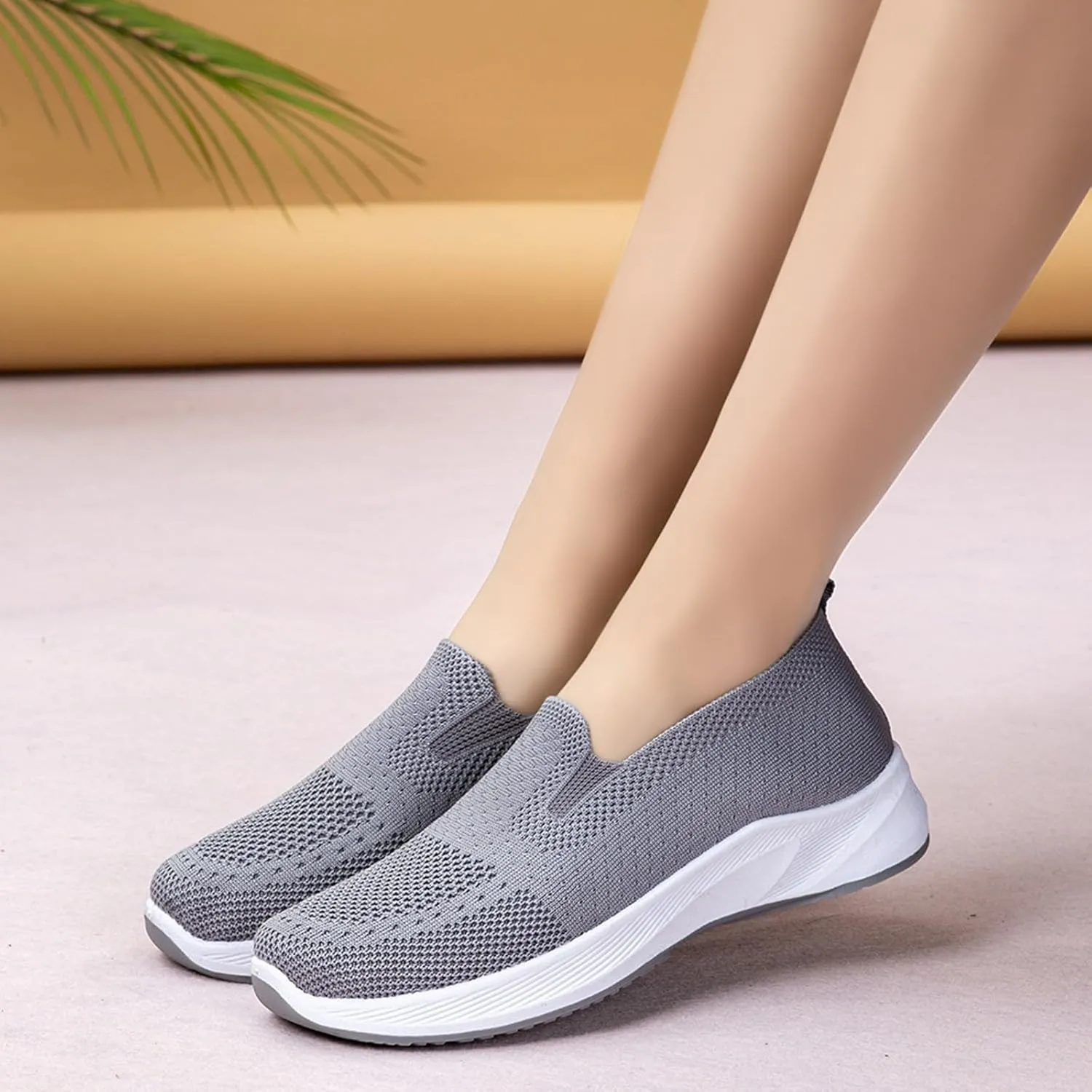 Women's Breathable Mesh Casual Loafers Comfortable Slip On Walking Shoes Lightweight Flat Everyday Wear