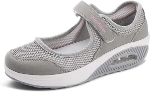 Women's Breathable Walking Shoes Comfortable Working Nurse Sandals Platform Fashion Slip On Walking Sandals Adjustable Working Nurse Shoe Lightweight Flats Orthotic Air Cushion Shoes