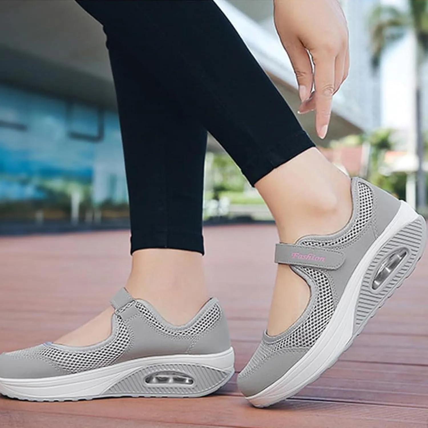 Women's Breathable Walking Shoes Comfortable Working Nurse Sandals Platform Fashion Slip On Walking Sandals Adjustable Working Nurse Shoe Lightweight Flats Orthotic Air Cushion Shoes