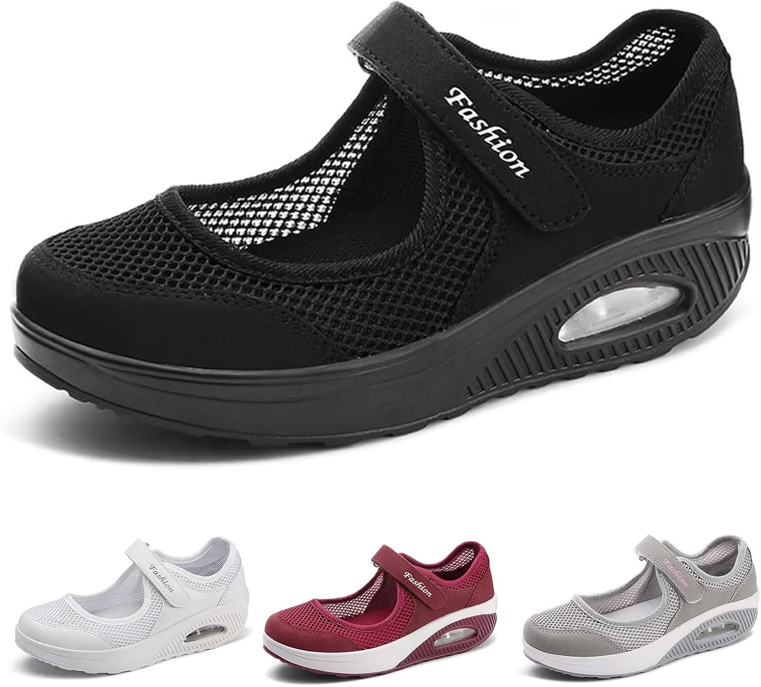 Women's Breathable Walking Shoes Comfortable Working Nurse Sandals Platform Fashion Slip On Walking Sandals Adjustable Working Nurse Shoe Lightweight Flats Orthotic Air Cushion Shoes