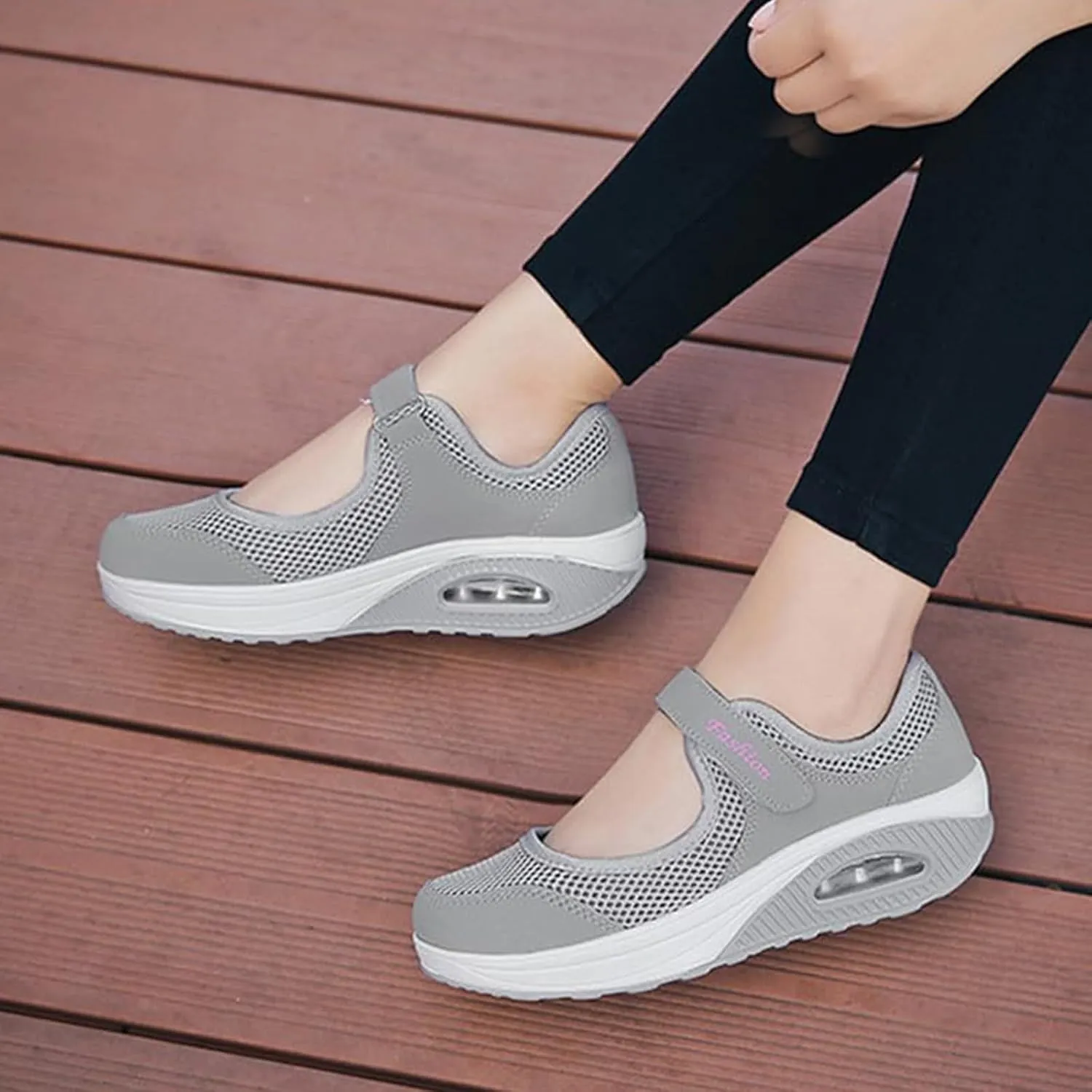 Women's Breathable Walking Shoes Comfortable Working Nurse Sandals Platform Fashion Slip On Walking Sandals Adjustable Working Nurse Shoe Lightweight Flats Orthotic Air Cushion Shoes