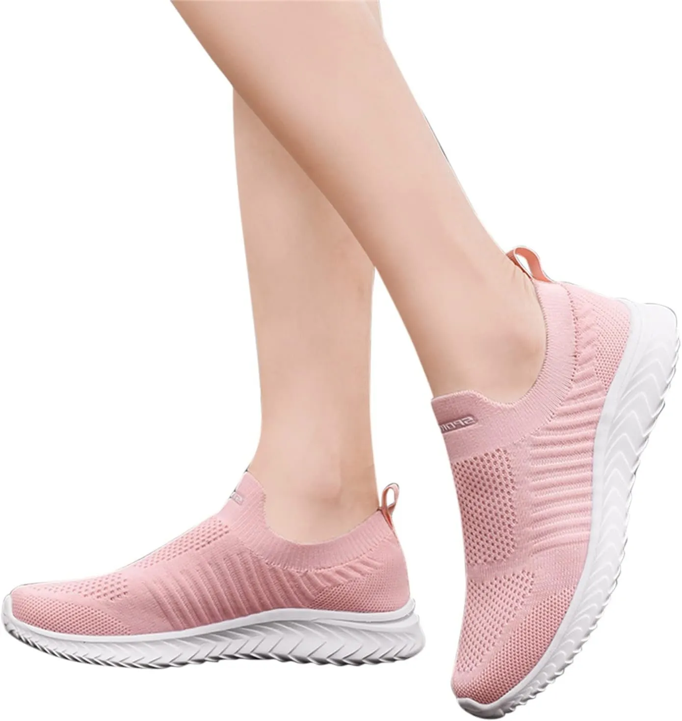 Womens Canvas Slip On Shoes Casual Walking Sneakers Lightweight Flat Fashion Comfortable Elastic Loafers Non Slip