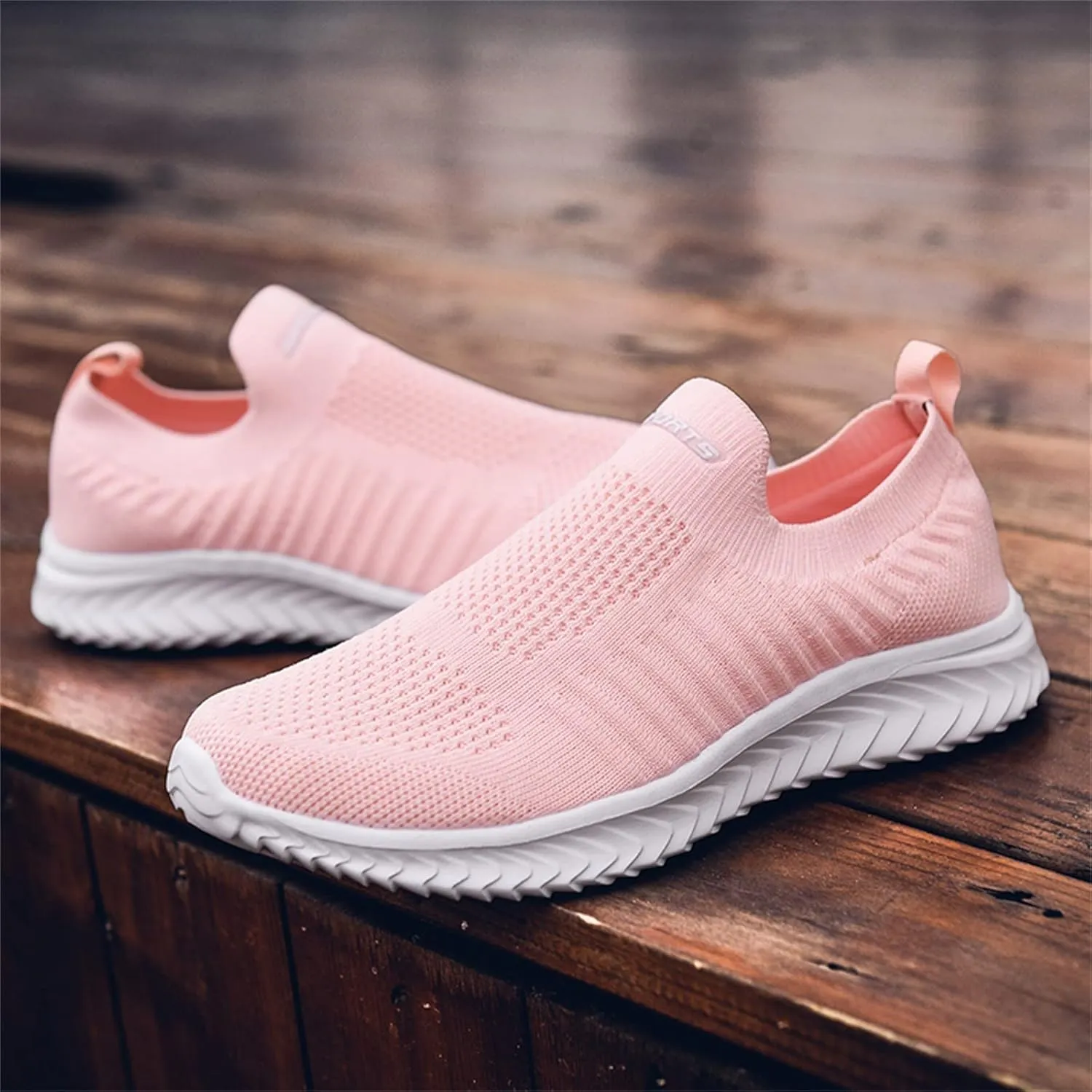 Womens Canvas Slip On Shoes Casual Walking Sneakers Lightweight Flat Fashion Comfortable Elastic Loafers Non Slip