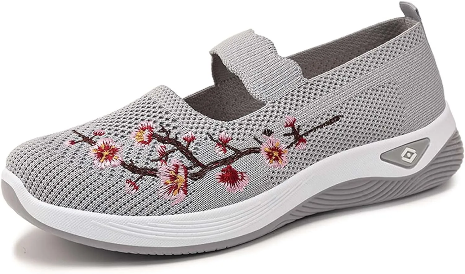 Women's Casual Embroidered Comfortable Soft Sole Summer Walking Shoes for Daily Wear with Skirt Outfits