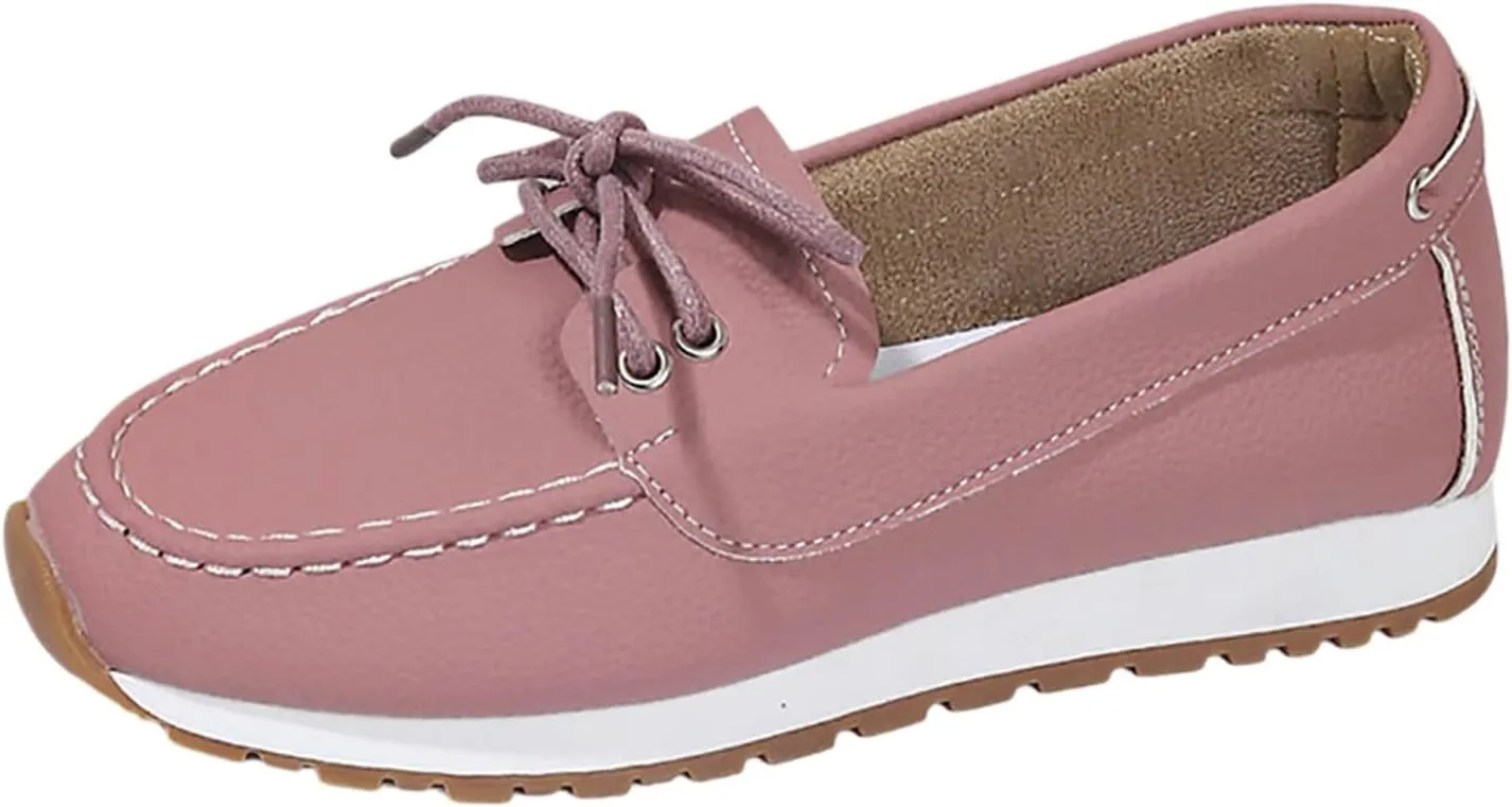 Women's Casual Shoes for Everyday Comfort Lace Up Design with Closed Toe Versatile Footwear for All Seasons Fashion Top