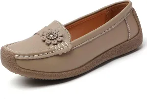 Women's Casual Slip-On Loafers Comfortable Arch Support Flat Sole Everyday Walking Shoes for Women Lightweight Breathable