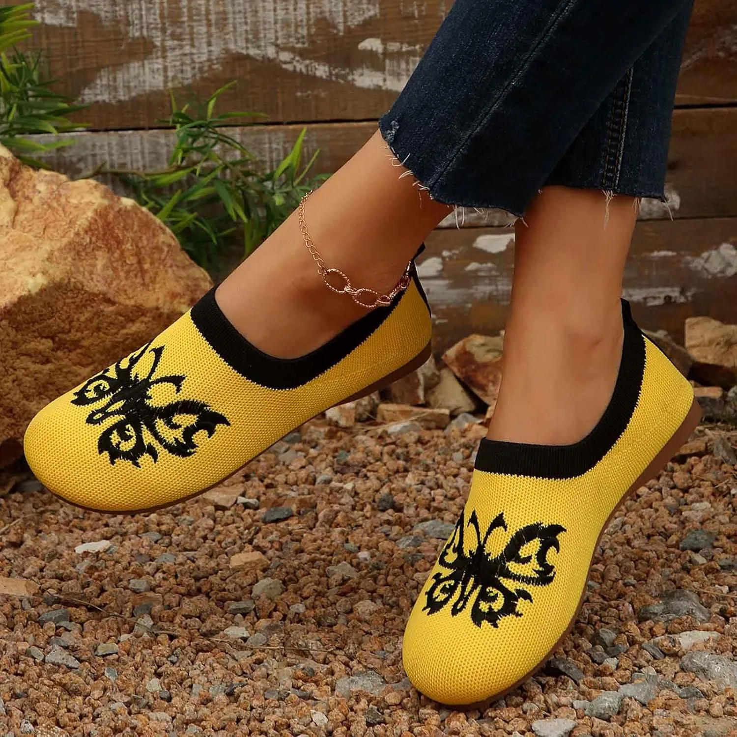 Women's Casual Slip On Shoes Breathable Comfortable Flat Loafers for Daily Wear Spring Summer Fall