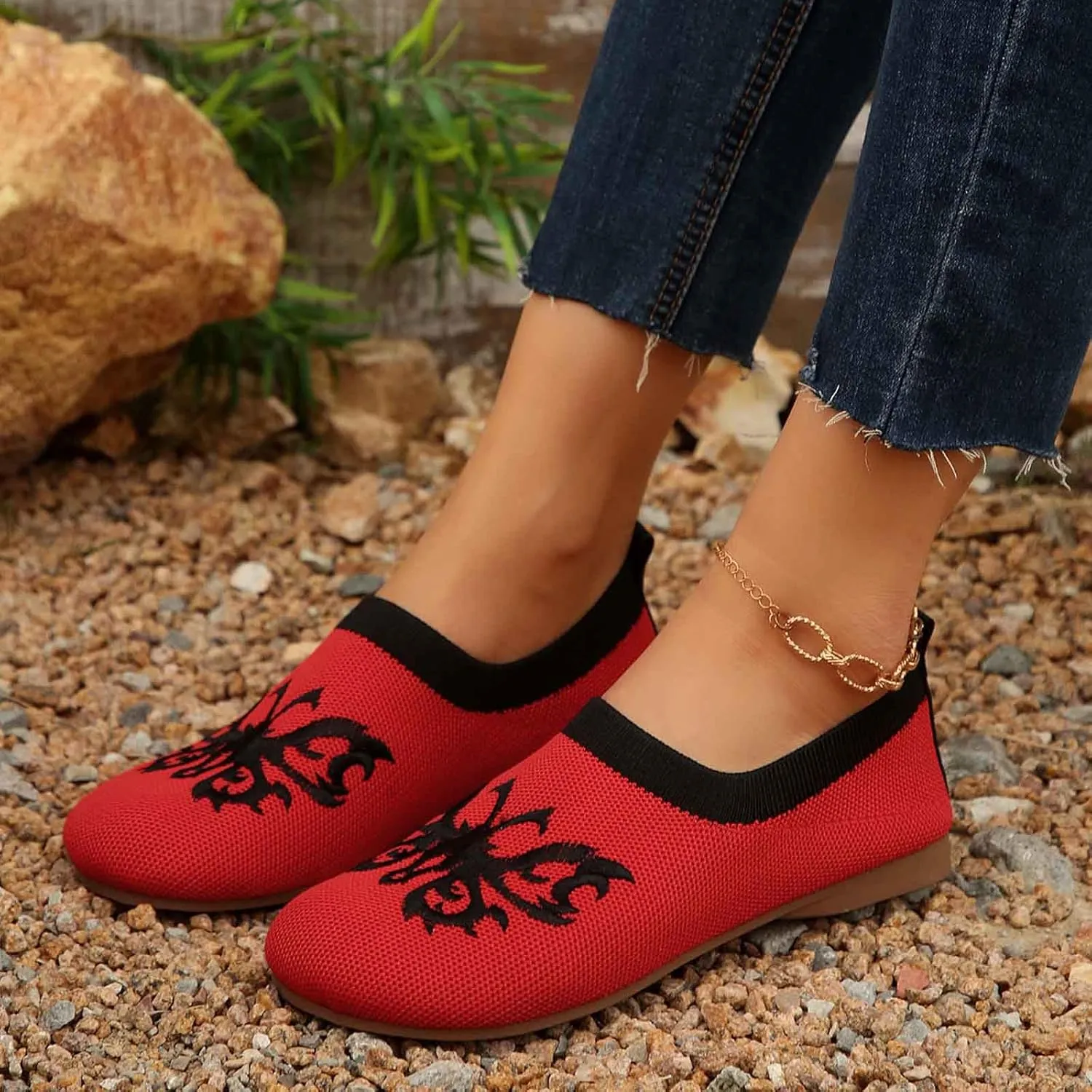 Women's Casual Slip On Shoes Breathable Comfortable Flat Loafers for Daily Wear Spring Summer Fall