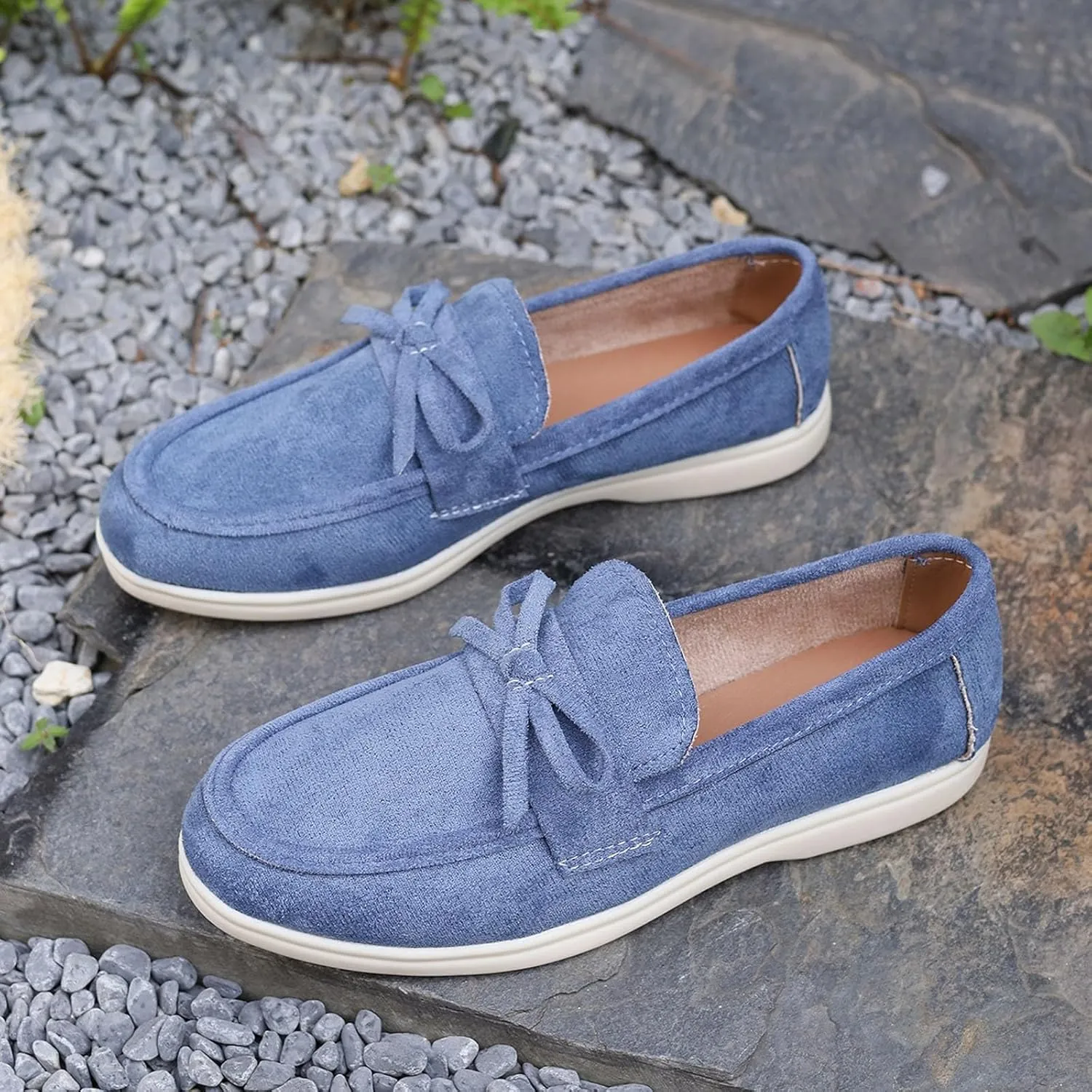 Women's Casual Slip On Suede Shoes Flat Comfortable Everyday Wear Versatile Footwear for All Seasons Soft