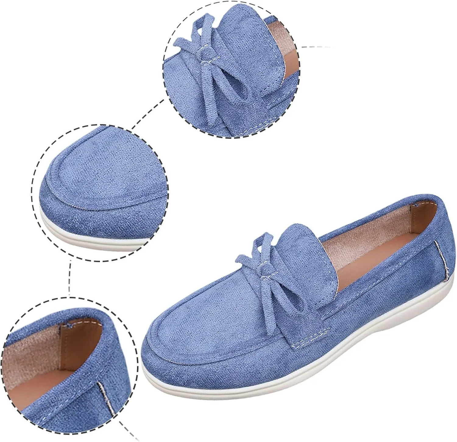 Women's Casual Slip On Suede Shoes Flat Comfortable Everyday Wear Versatile Footwear for All Seasons Soft