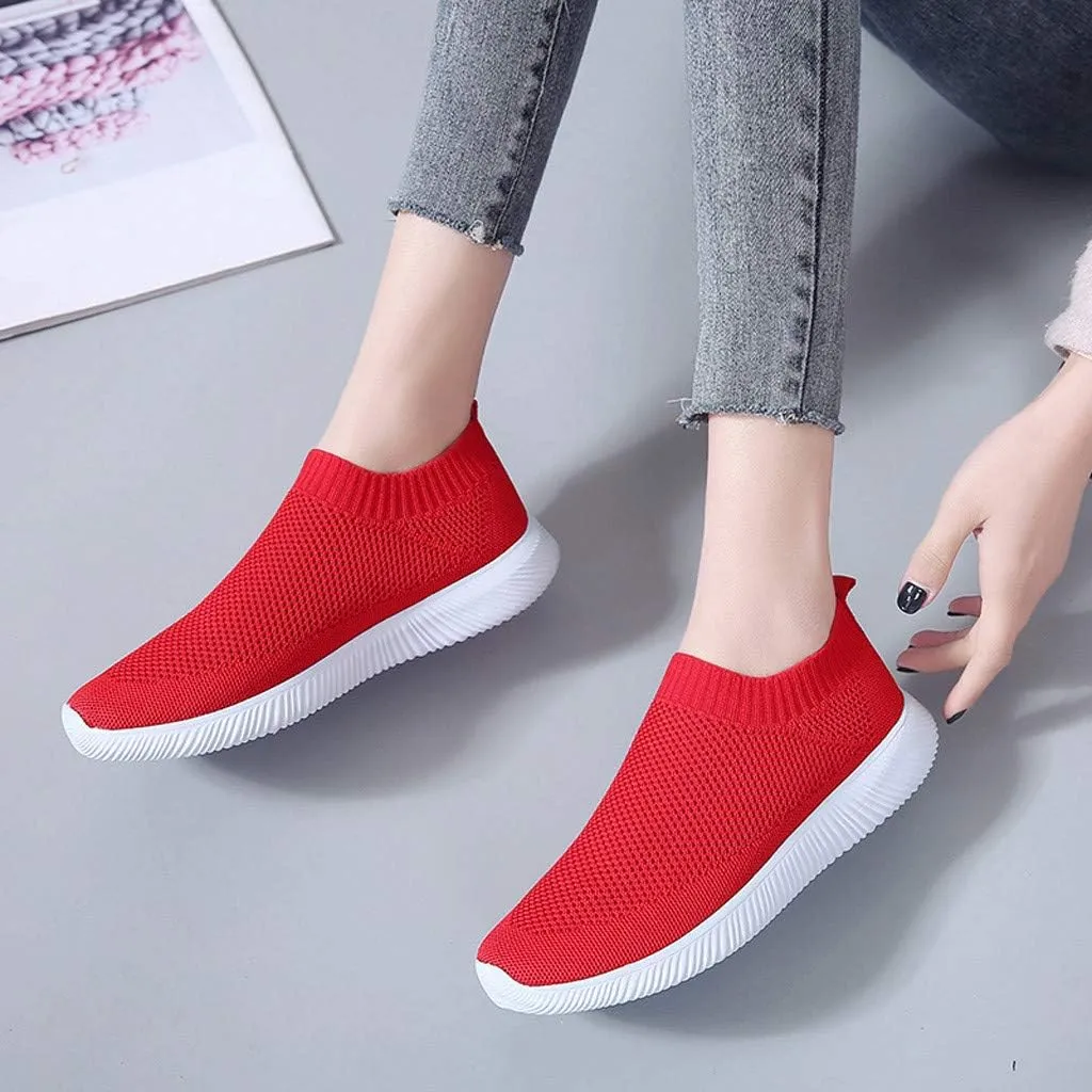 Women's Fashion Sneaker Mesh Slip On Black Non Slip Shoes for Women Comfortable Women's Walking Shoes with Arch Support Flat Loafers Safety Toe Sneakers Men