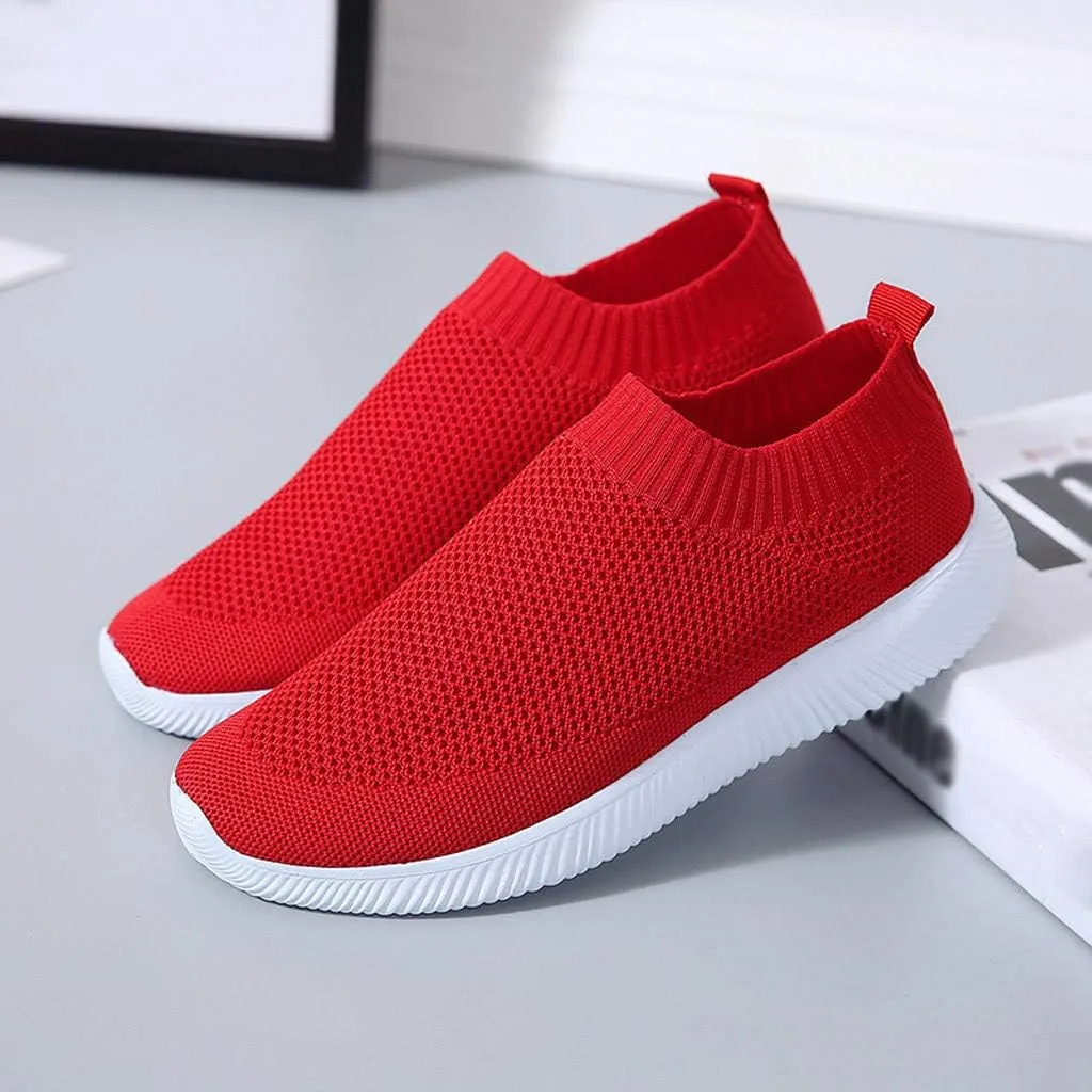 Women's Fashion Sneaker Mesh Slip On Black Non Slip Shoes for Women Comfortable Women's Walking Shoes with Arch Support Flat Loafers Safety Toe Sneakers Men