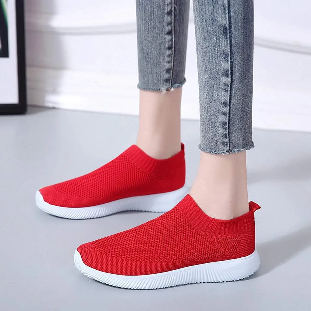 Women's Fashion Sneaker Mesh Slip On Black Non Slip Shoes for Women Comfortable Women's Walking Shoes with Arch Support Flat Loafers Safety Toe Sneakers Men