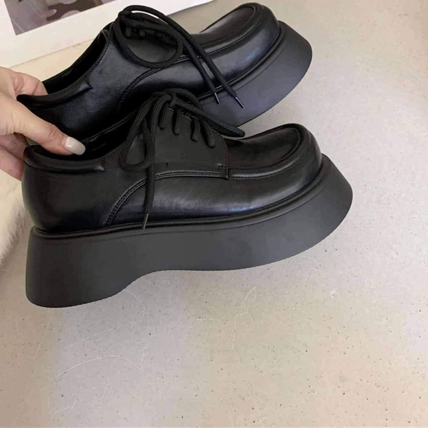 Women's Flat Shoes, Cute Round Toe Girl's Formal Shoes, Casual Lace up Oxford Comfortable Outdoor Walking Shoes