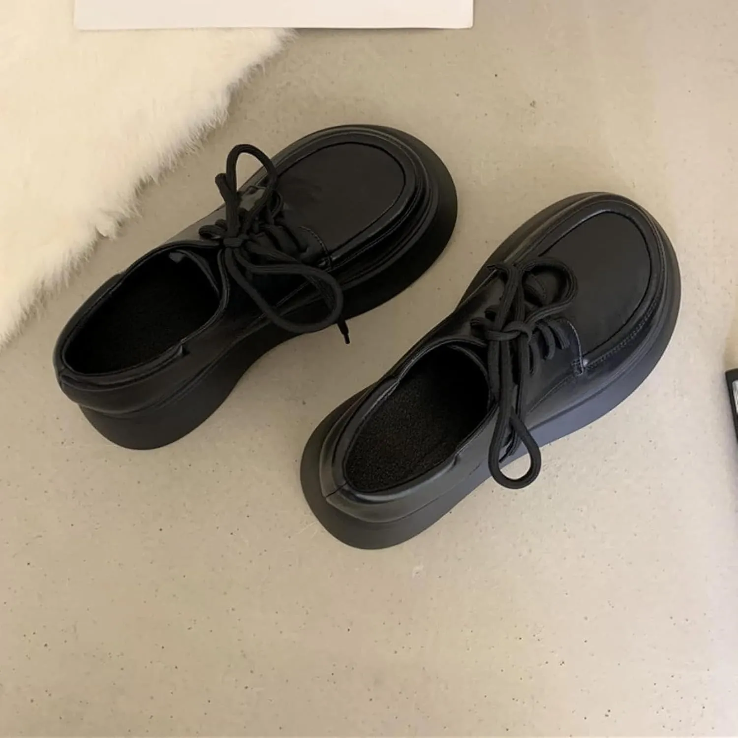 Women's Flat Shoes, Cute Round Toe Girl's Formal Shoes, Casual Lace up Oxford Comfortable Outdoor Walking Shoes