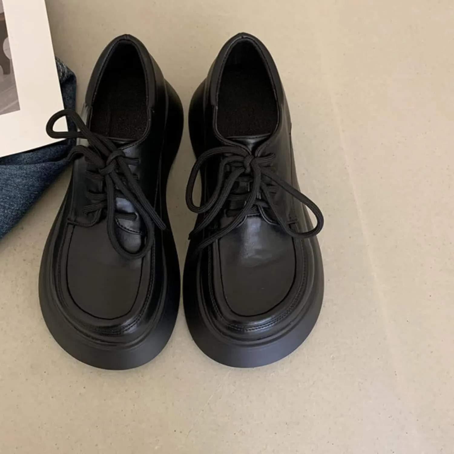 Women's Flat Shoes, Cute Round Toe Girl's Formal Shoes, Casual Lace up Oxford Comfortable Outdoor Walking Shoes