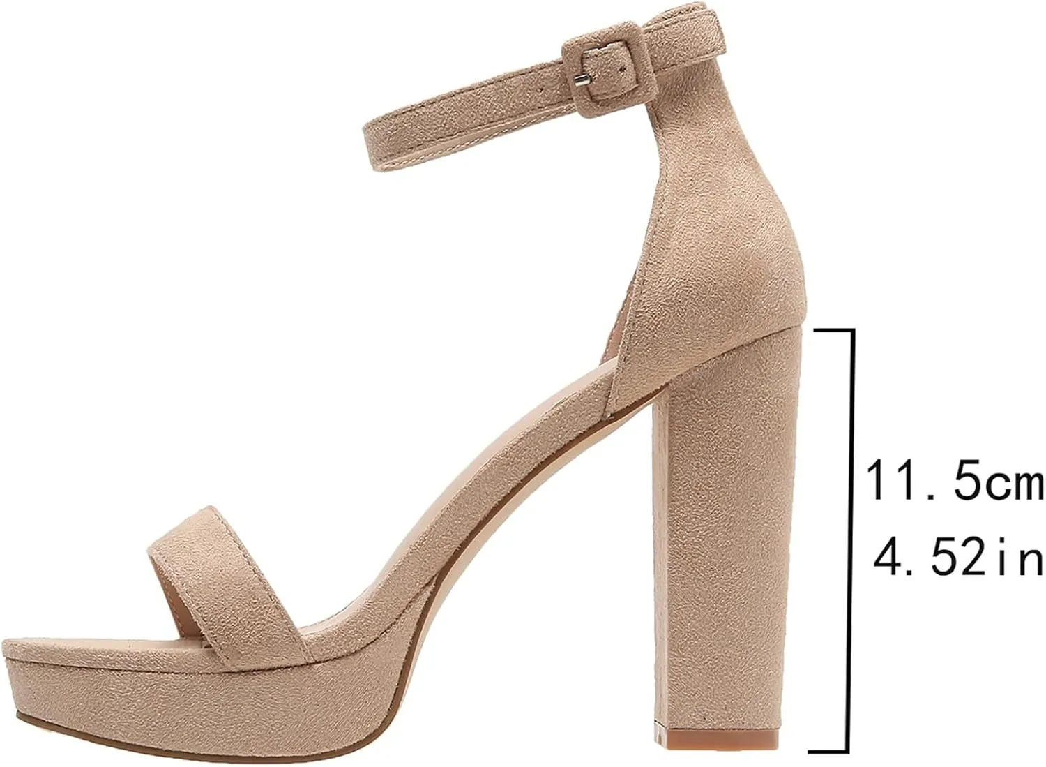 Women's Heels Pumps Women's Platform Chunky High Heels Opentoe Block Ankle Strap Dress Bridal Party Wedding Shoes