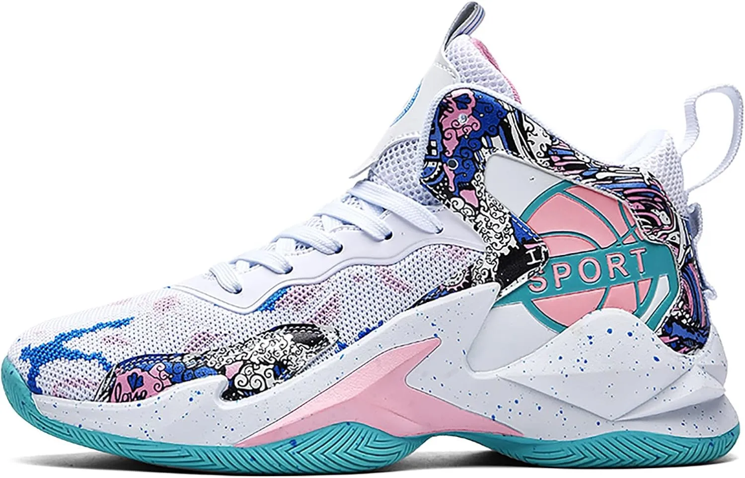Women's Lace Up Basketball Shoes Breathable Non Slip Outdoor Fashion Sneakers Arch Support Walking Shoes Athletic Training Sport Shoes Tennis Shoes for Women