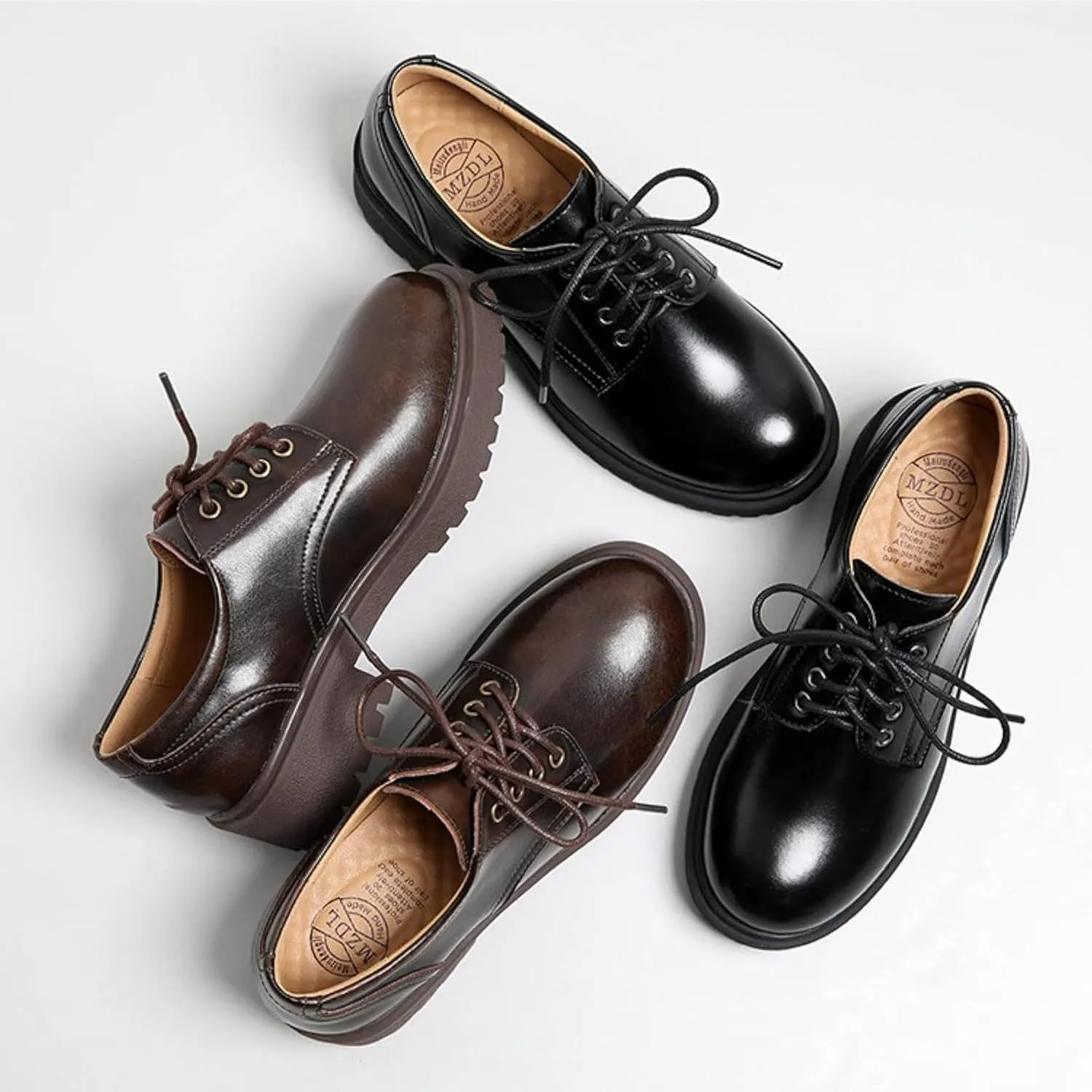 Women's Lace up Platform Oxford Shoes, Comfortable Low Heel, Cute Round Toe, Uniform, Formal Shoes for Girls