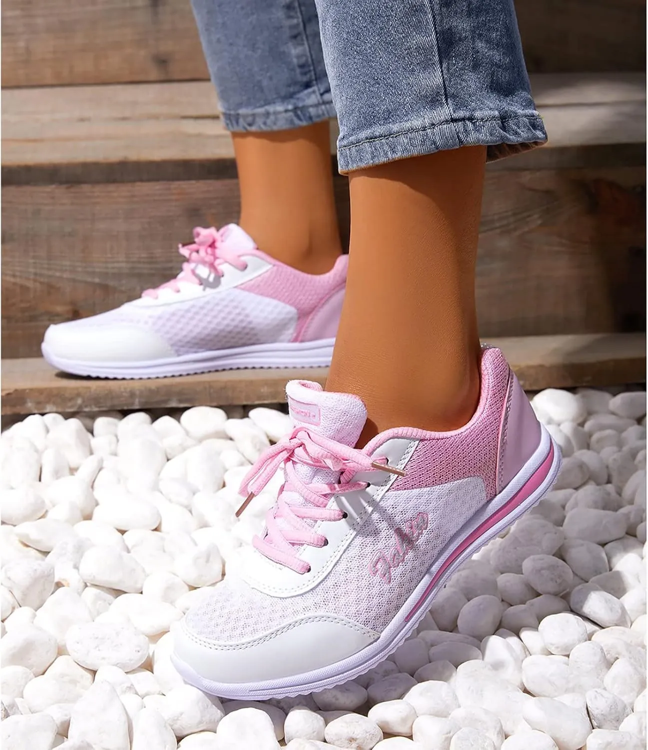 Womens Lace Up Walking Shoes Memory Foam Lightweight Comfort Slip On Shoes Women Workout Casual Black Shoes High Top Sneakers Red Tennis Shoe Trainers Shoe
