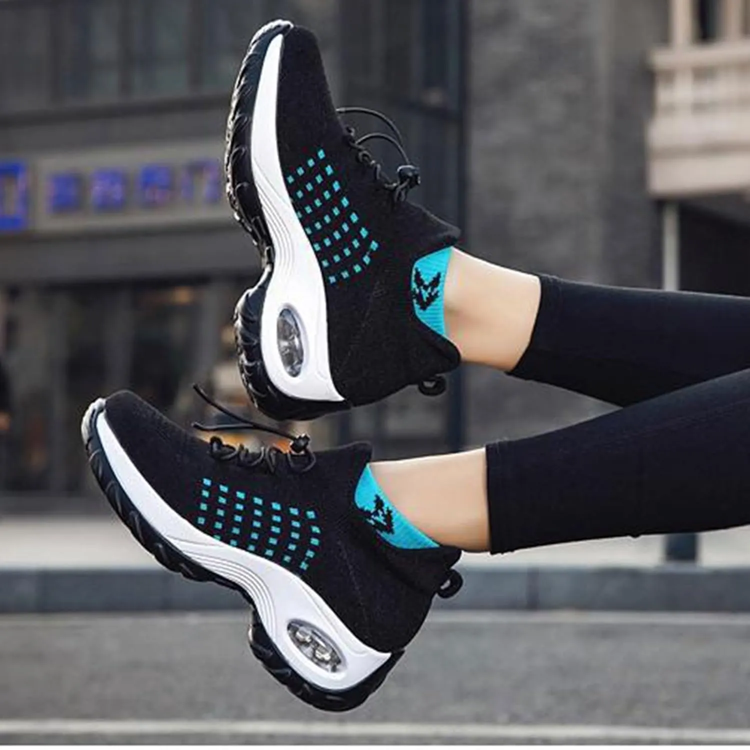 Women's Orthopedic Sneakers Comfortable Breathable Mesh Upper Walking Shoes Air Cushion Stretch Orthowear Shoes